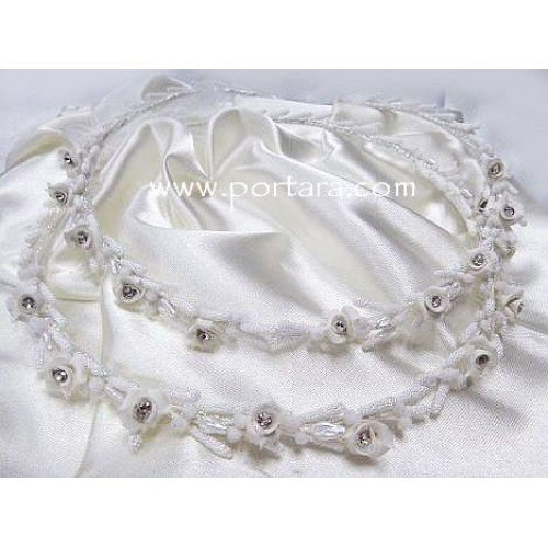 Bride and Groom Wedding Crowns with Swarovski Crystals